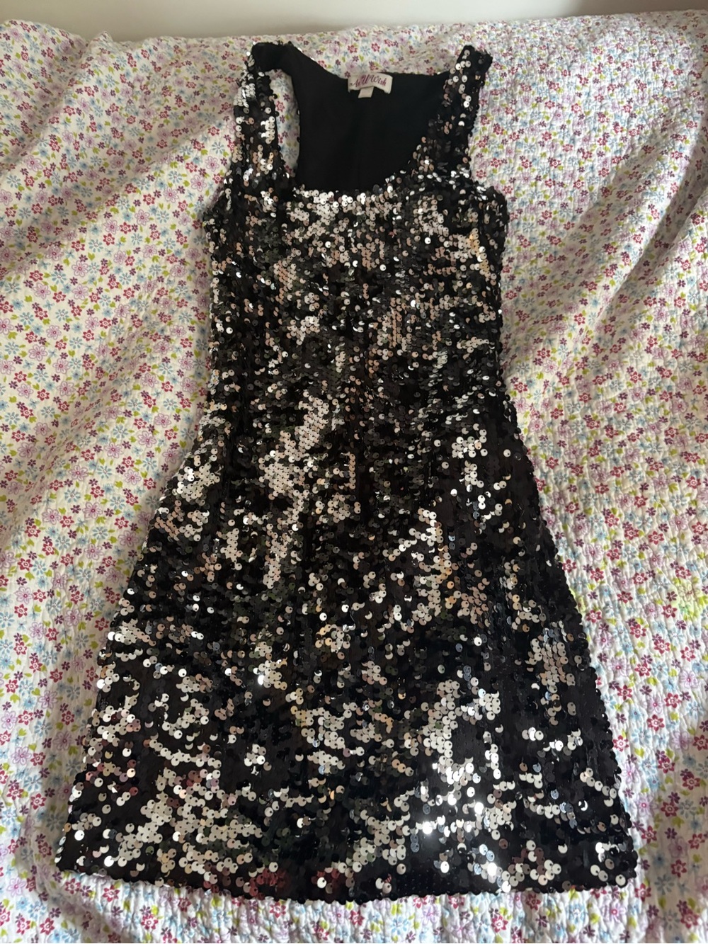 As U Wish Black and Silver Sequin Mini Dress ONLY WORN ONCE